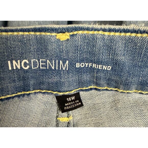 INC International Concepts Ankle Jeans Size 16W Stretch Distress Leopard EUC - Picture 8 of 10